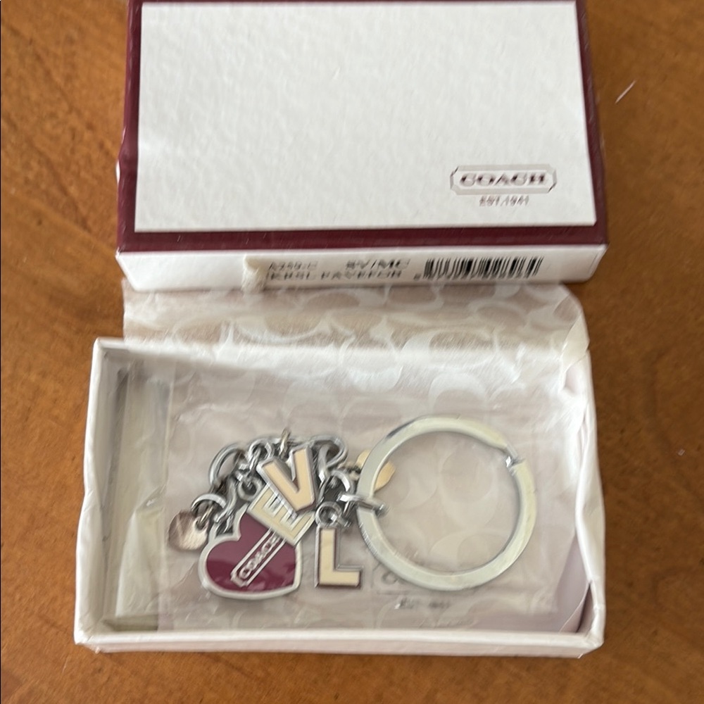 Coach Silver and Purple Charm Keyring